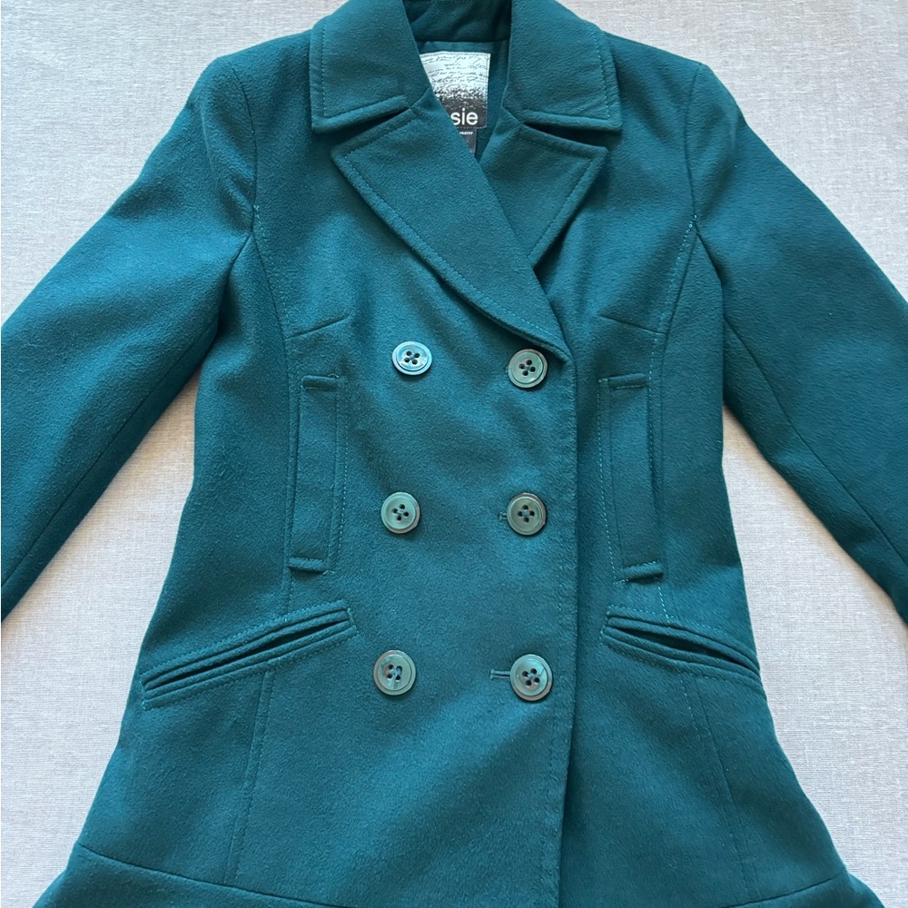 Kensie coquette ruffle peacoat XS - Picture 4 of 9